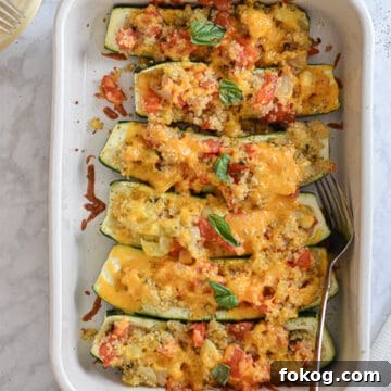 Quinoa-Stuffed Zucchini Boats with Herbs and Lemon 11 Quinoa Stuffed Zucchini