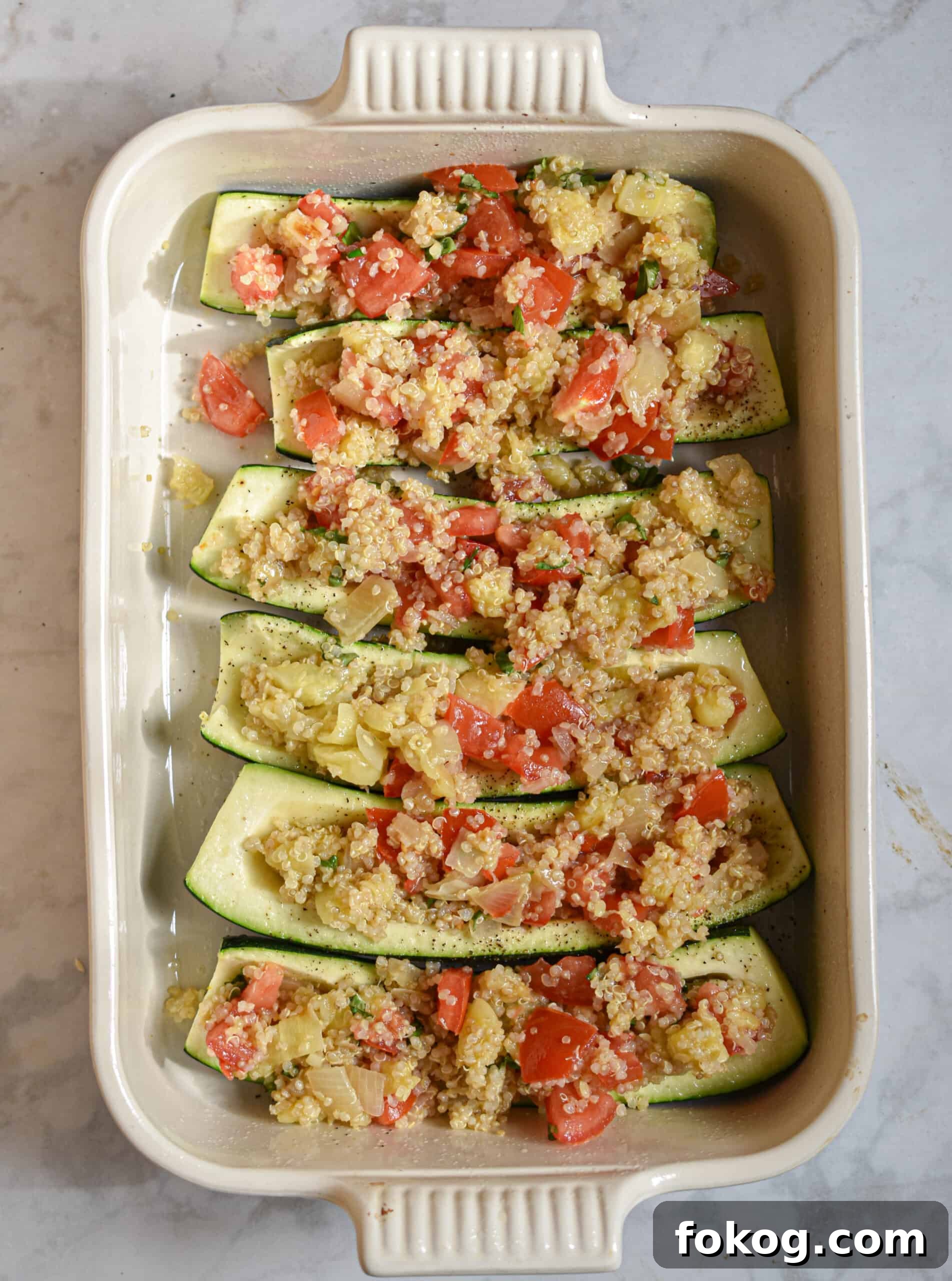 Quinoa-Stuffed Zucchini Boats with Herbs and Lemon 8 Quinoa stuffed zucchini