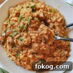 Vegan Salisbury Steak Risotto Recipe — Flavorful Comfort Meal 5 img 18861 5