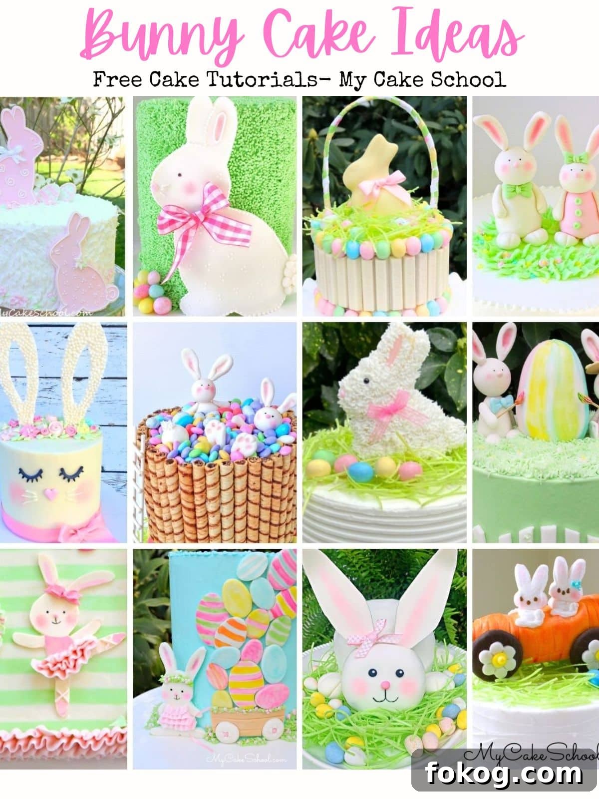 Collage of Bunny Cake Ideas