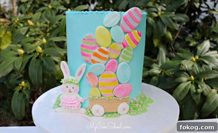 Sweet Bunny and Easter Eggs Cake