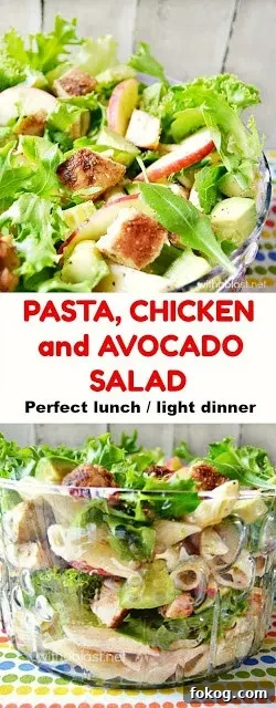 Filling Pasta Chicken and Avocado Salad ~ perfect lunch or light dinner on a warm Summer day Filling Pasta Chicken and Avocado Salad ~ perfect lunch or light dinner on a warm Summer day