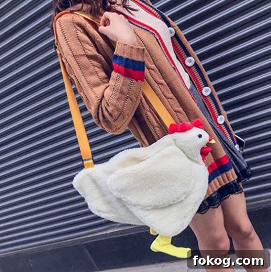 Why Everyone’s Obsessed With the Fluffy Chicken Purse—and Where to Get It 2 Plush white chicken crossbody bag