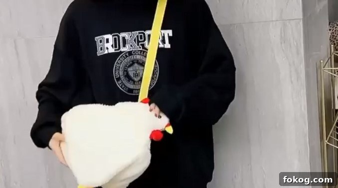 Why Everyone’s Obsessed With the Fluffy Chicken Purse—and Where to Get It 11 Chicken purse on display