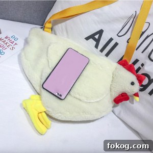 Why Everyone’s Obsessed With the Fluffy Chicken Purse—and Where to Get It 4 Plush hen purse front view
