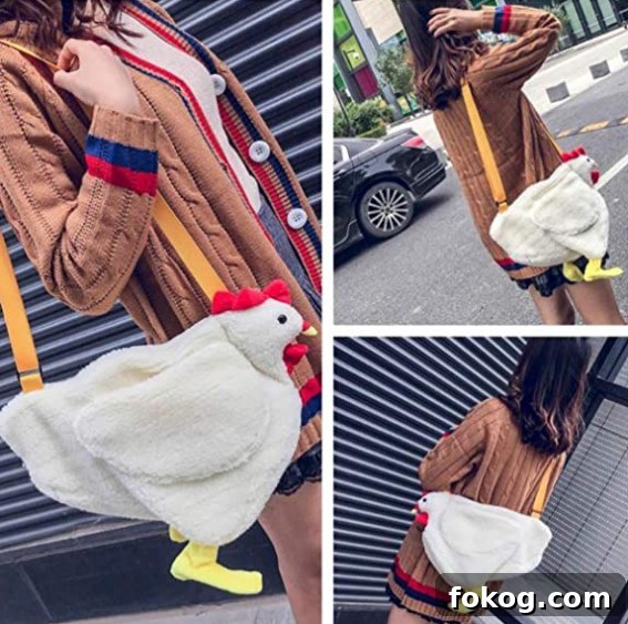 Why Everyone’s Obsessed With the Fluffy Chicken Purse—and Where to Get It 9 Chicken purse inside pockets