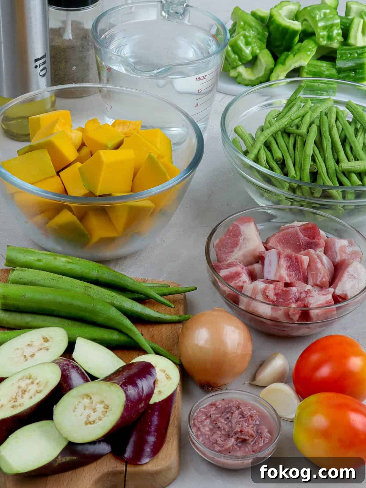Pinakbet Recipe in Tagalog: Authentic Ilocano Vegetable Stew 3 eggplant, okra, pork belly, kalabasa, sitaw, tomatoes, onion, garlic