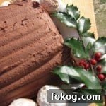one end of a Bûche de Noël