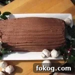 overhead image of a Yule Log Bûche de Noël