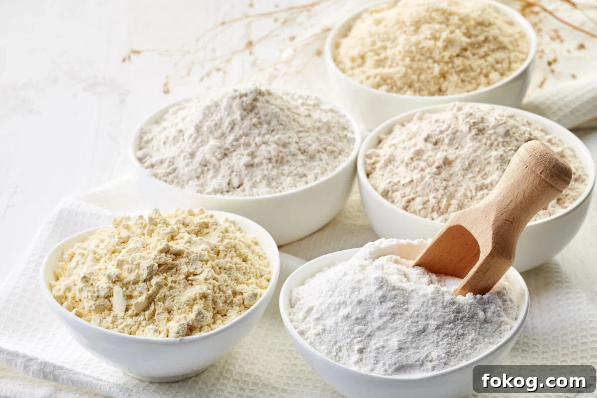 Bowls of gluten free flour