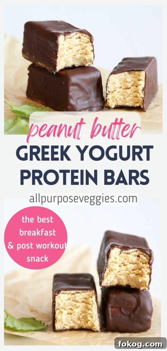 pin image - apv Simple Greek Yogurt Peanut Butter Protein Bars to eat for Breakfast or Post-Workout