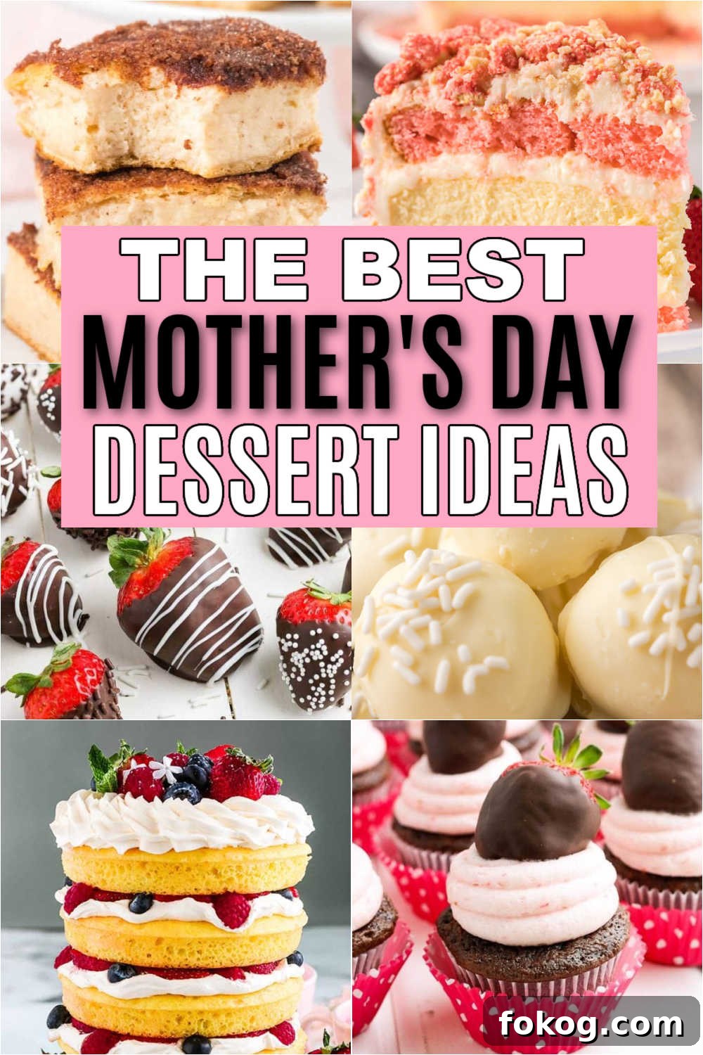 35 Delicious Mother's Day Dessert Ideas to Impress Mom 2 Surprise mom with 35 of the best Mother's Day Dessert Ideas. These delicious Mother's Day Desserts are easy to prepare and delicious. You will love these simple sweets that include chocolate and chocolate covered strawberries too. Your Mom will love these desserts this year! #dessertsonadime #mothersdaydesserts #mothersday #chocolate #sweets