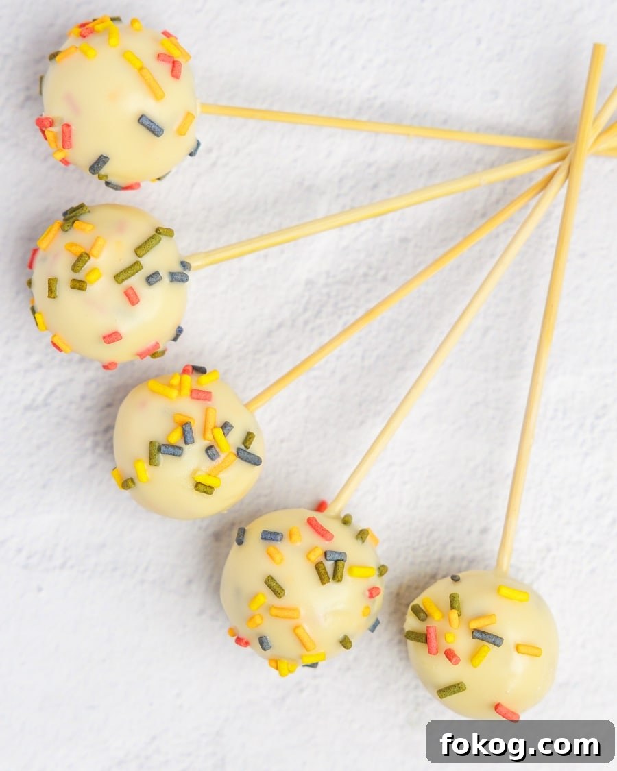 Keto Cottage Cheese Cake Pops Recipe — Low-Carb Dessert Bite 3 close up of cake pops
