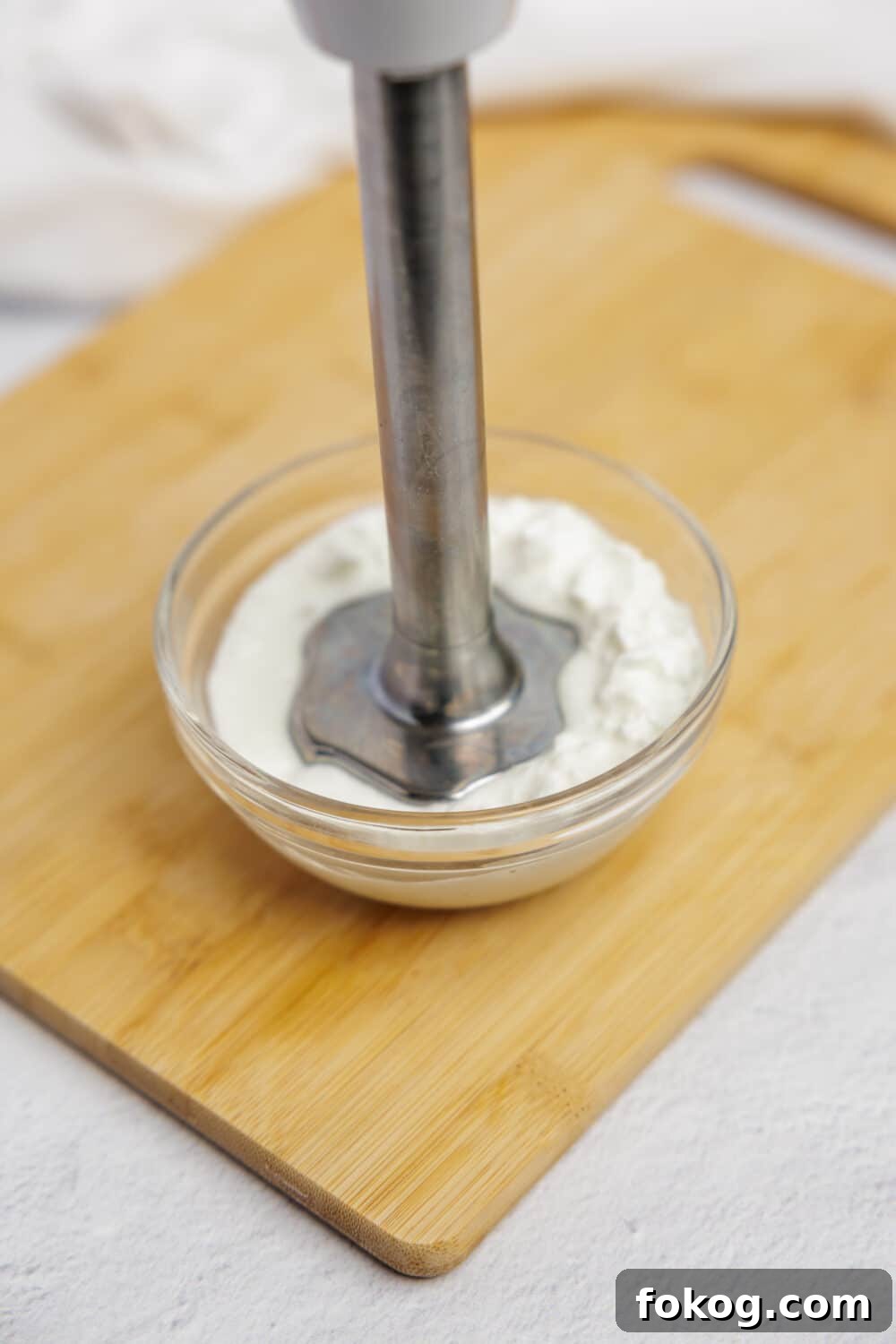 Keto Cottage Cheese Cake Pops Recipe — Low-Carb Dessert Bite 6 immersion blender in cottage cheese