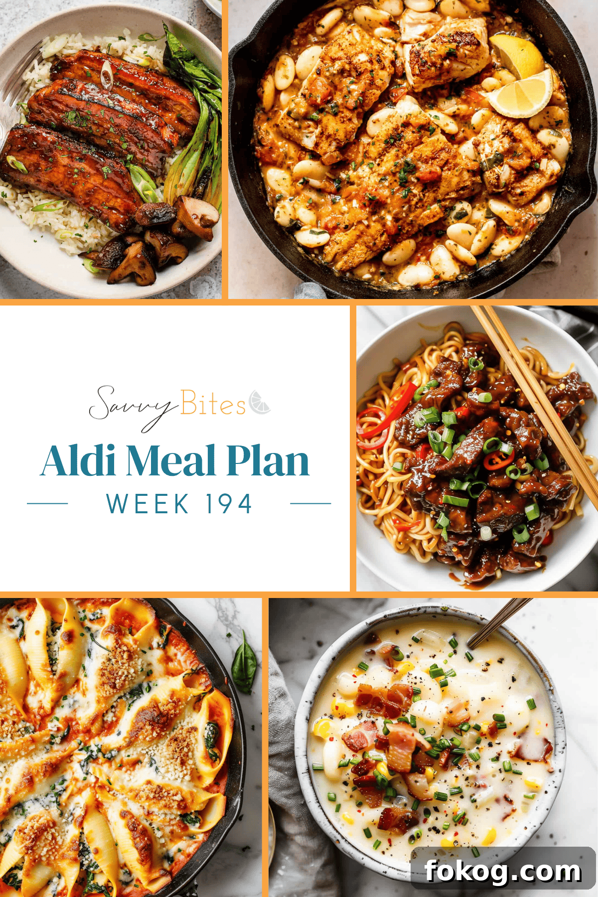 Aldi Budget Meal Plan: 7-Day Grocery List & Recipes 2 Meal plan photo collage.