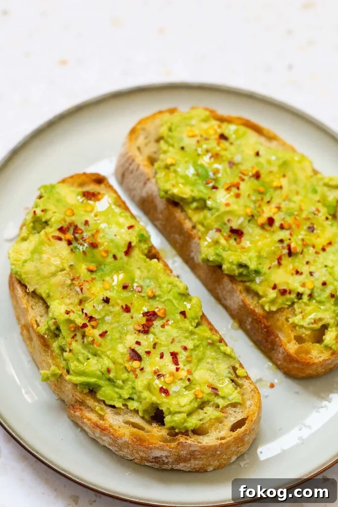 Crispy Air Fryer Toast Recipes for Quick Breakfasts 7 Air fryer avocado toast on a plate