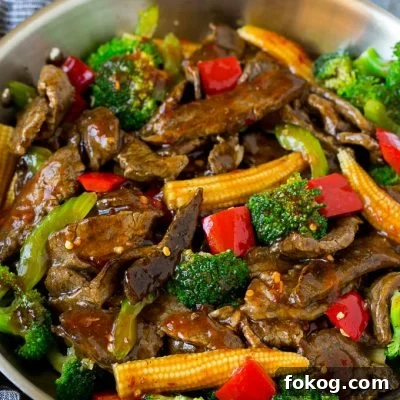 Hunan Beef Stir-Fry Recipe: Spicy Szechuan-Style Beef 2 Hunan beef with vegetables in a spicy sauce.