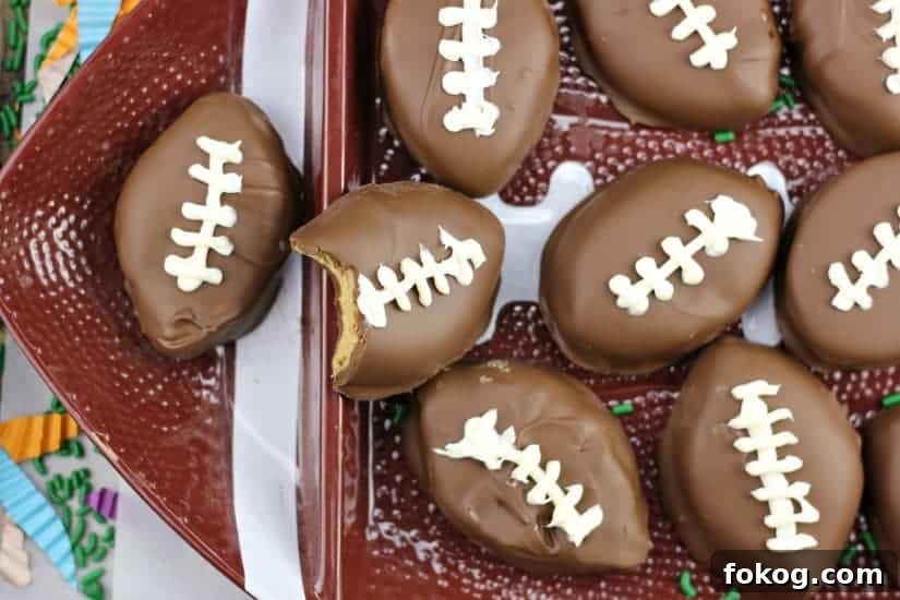 Game Day Chocolate Peanut Butter Footballs 2 Home-made Chocolate Peanut Butter Cup Footballs