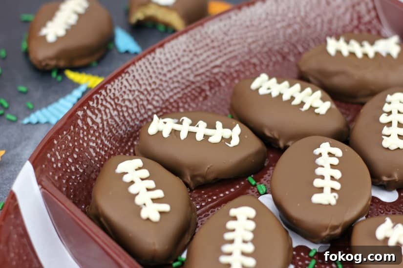 Game Day Chocolate Peanut Butter Footballs 6 Home-made Chocolate Peanut Butter Cup Footballs