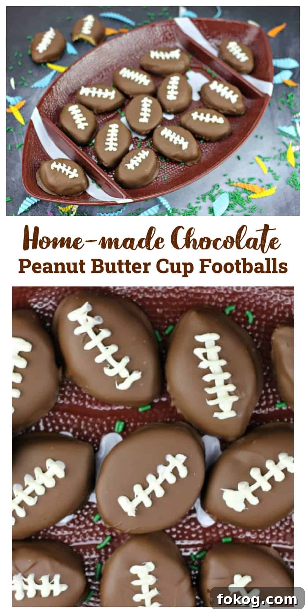 Game Day Chocolate Peanut Butter Footballs 8 Home-made Chocolate Peanut Butter Cup Footballs