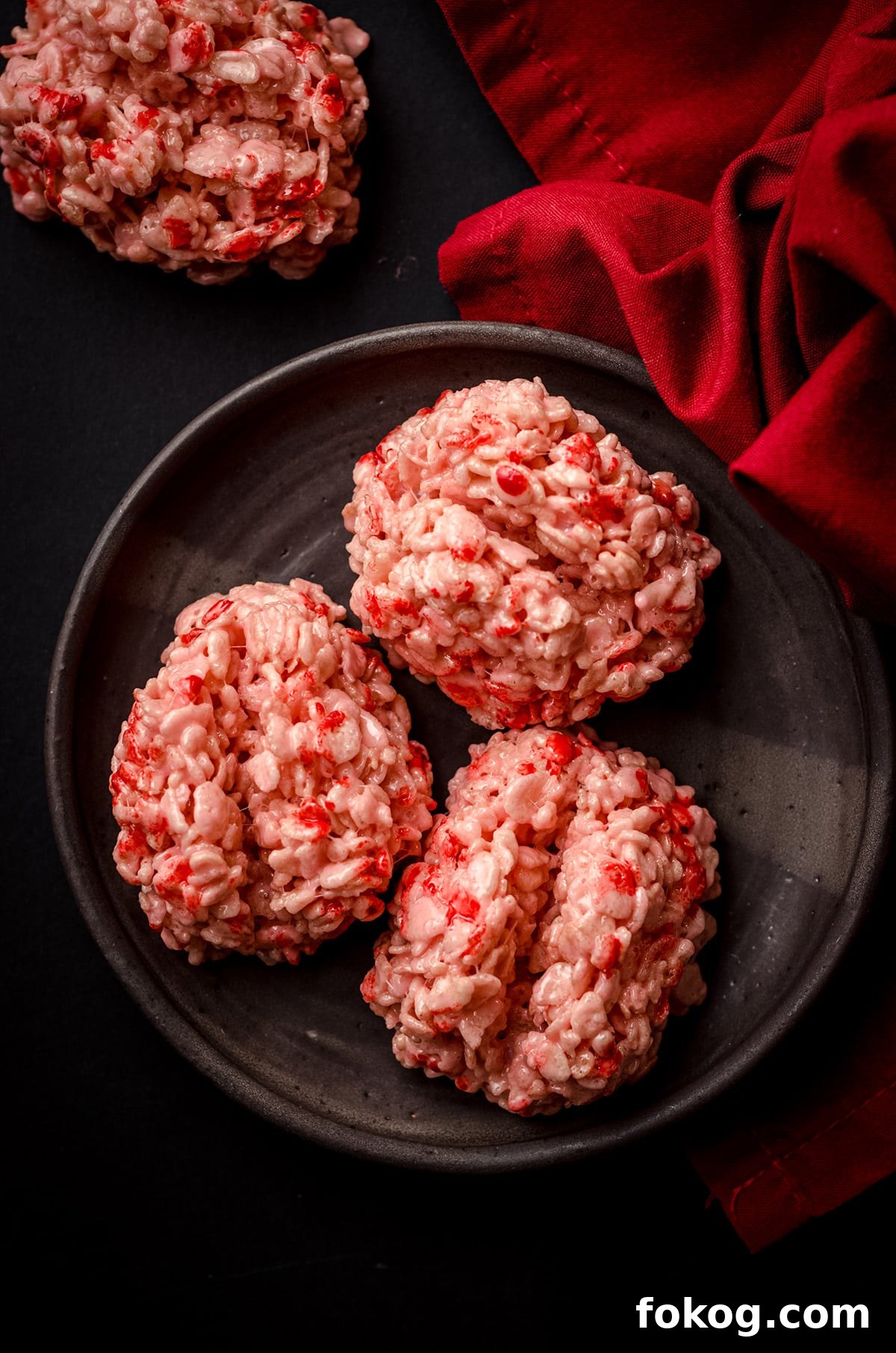 Rice Krispies Brains Recipe: Spooky Halloween Treats Tutorial 5 rice krispies brains on a plate