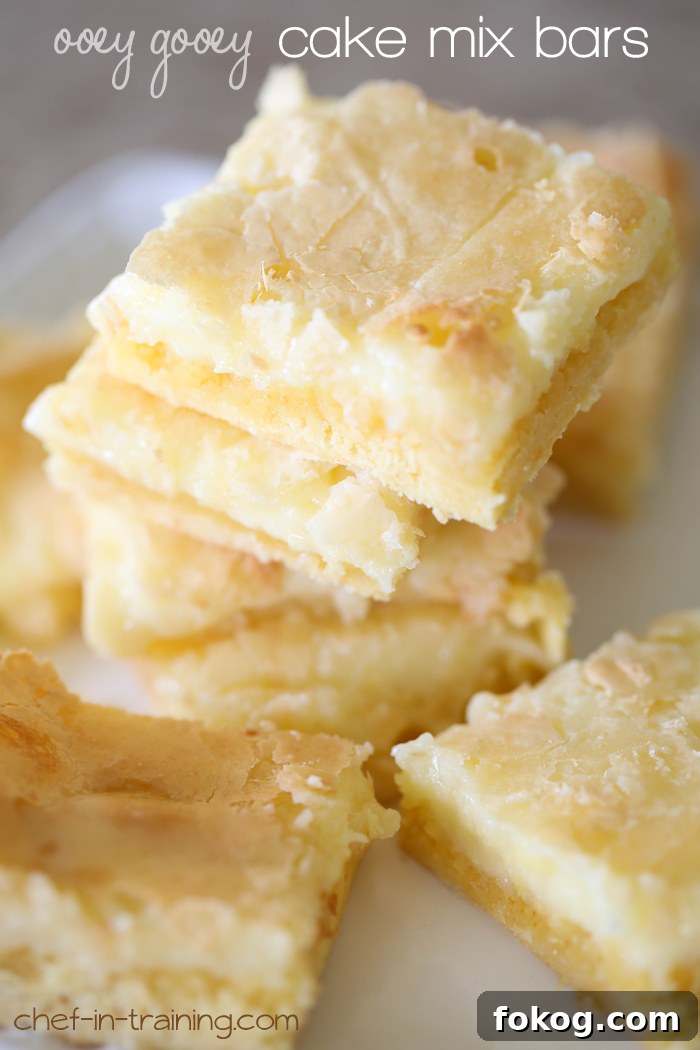 Chewy Gooey Cake Mix Bars Recipe for Ultimate Dessert Bars 2 Ooey Gooey Cake Mix Bars from chef-in-training.com …These are so simple to make and are absolutely delicious!