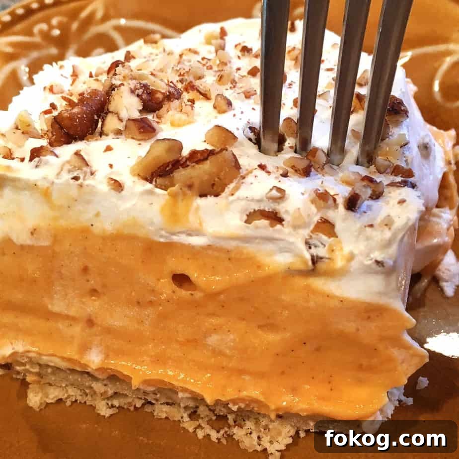 Creamy Layered Pumpkin Lush Dessert Recipe 2 pumpkin pie whipped cream and nuts