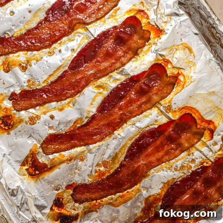 Oven-baked bacon on a sheet pan