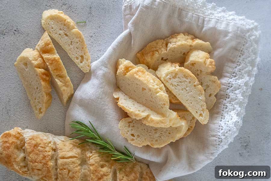 sliced gluten free italian bread in a basket