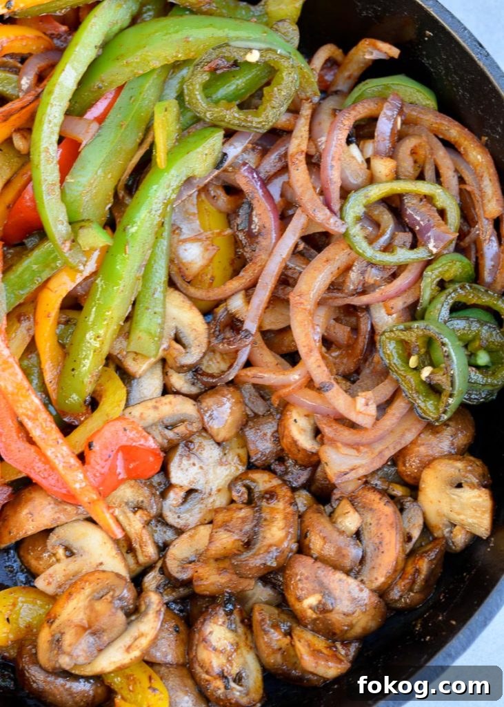 One-Pan Fajita Vegetables: Flavorful Veggie Skillet Recipe 2 These savory Fajita Veggies are the perfect low carb side for your favorite grilled meats! You can also wrap them in a warm tortilla for excellent Vegetarian Fajitas!