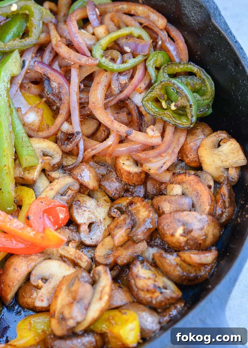 One-Pan Fajita Vegetables: Flavorful Veggie Skillet Recipe 4 These savory Fajita Veggies are the perfect low carb side for your favorite grilled meats! You can also wrap them in a warm tortilla for excellent Vegetarian Fajitas!