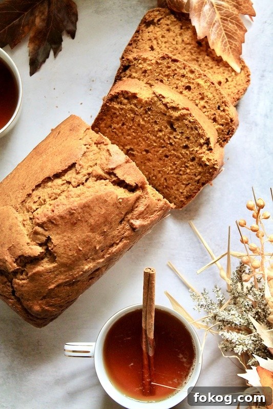 Fall Spice Pumpkin Bread Made with Libby’s Pumpkin Purée 15 serve with coffee or tea its only lightly sweet