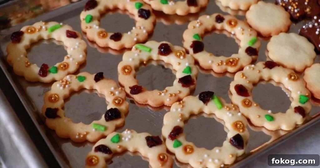 mini holiday wreath cookies