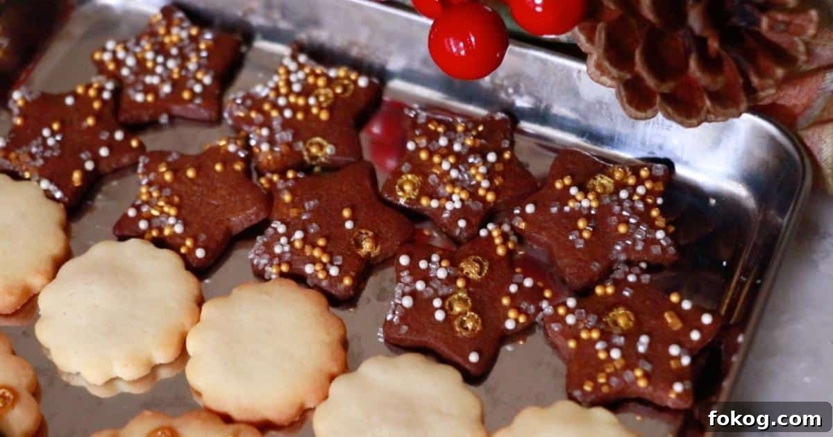 chocolate start cookies with sprinkles on top