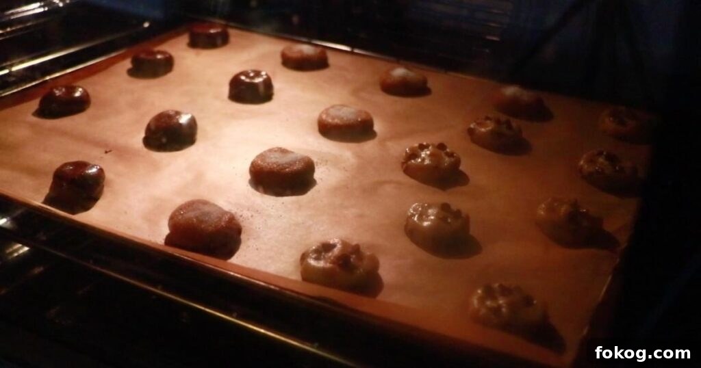 cookie dough in the oven