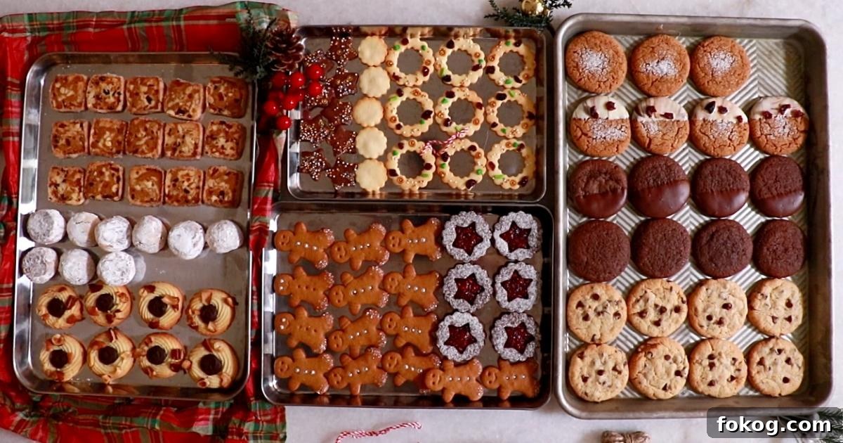 multiple kinds of cookies on trays