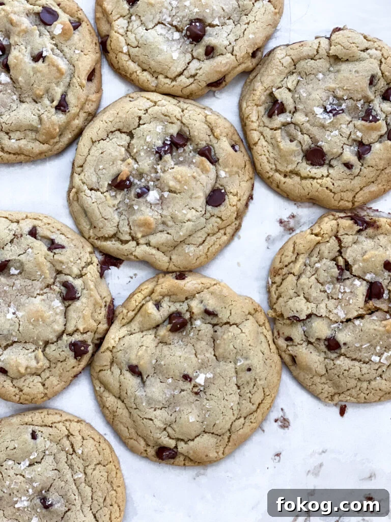 no butter chocolate chip cookies pushed close together