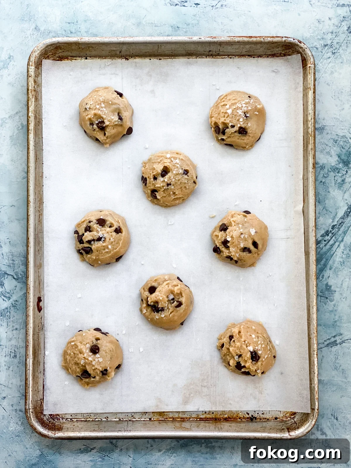 dough in cookie sheet