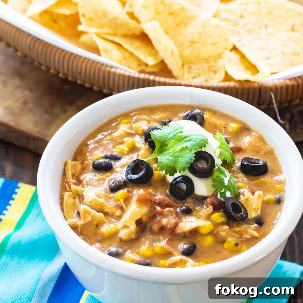 Slow Cooker Chicken Tortilla Soup Recipe for Busy Weeknights 2 Slow Cooker Chicken Tortilla Soup in a bowl.