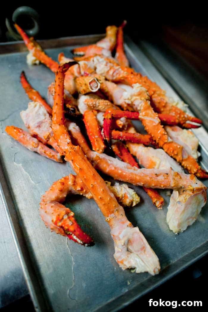 smoked crab legs resting after being barbecued