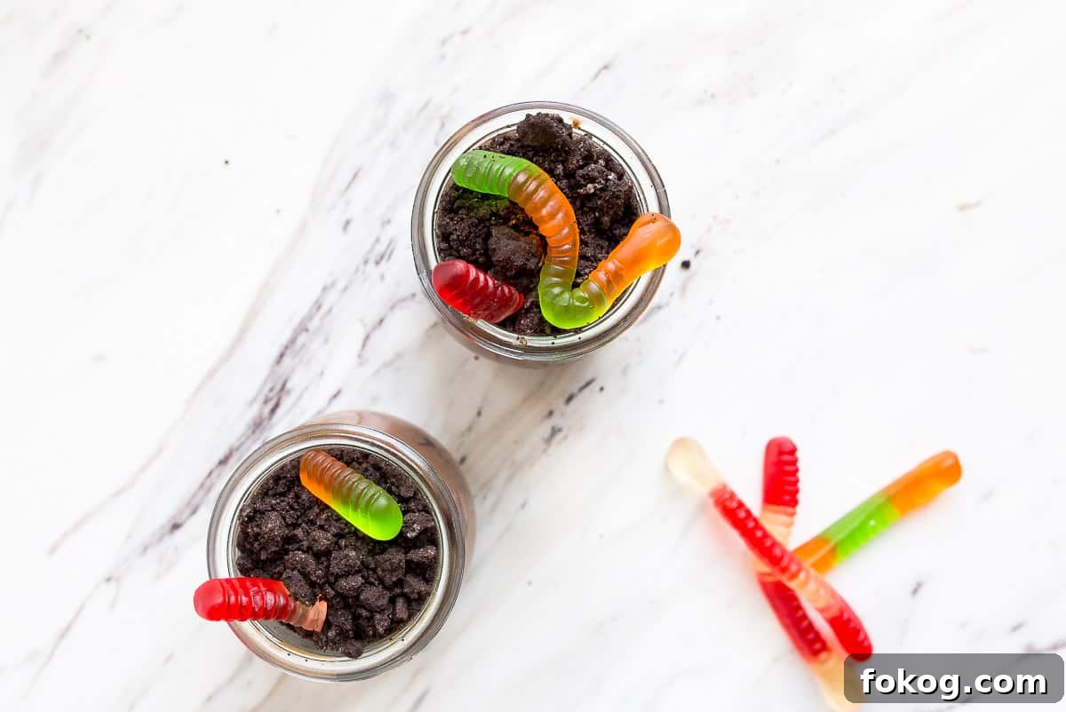 gummy worms in dirt cups