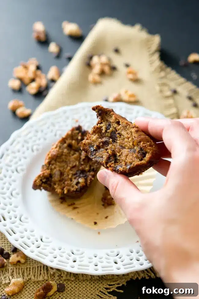 Banana Nut Muffin on a plate