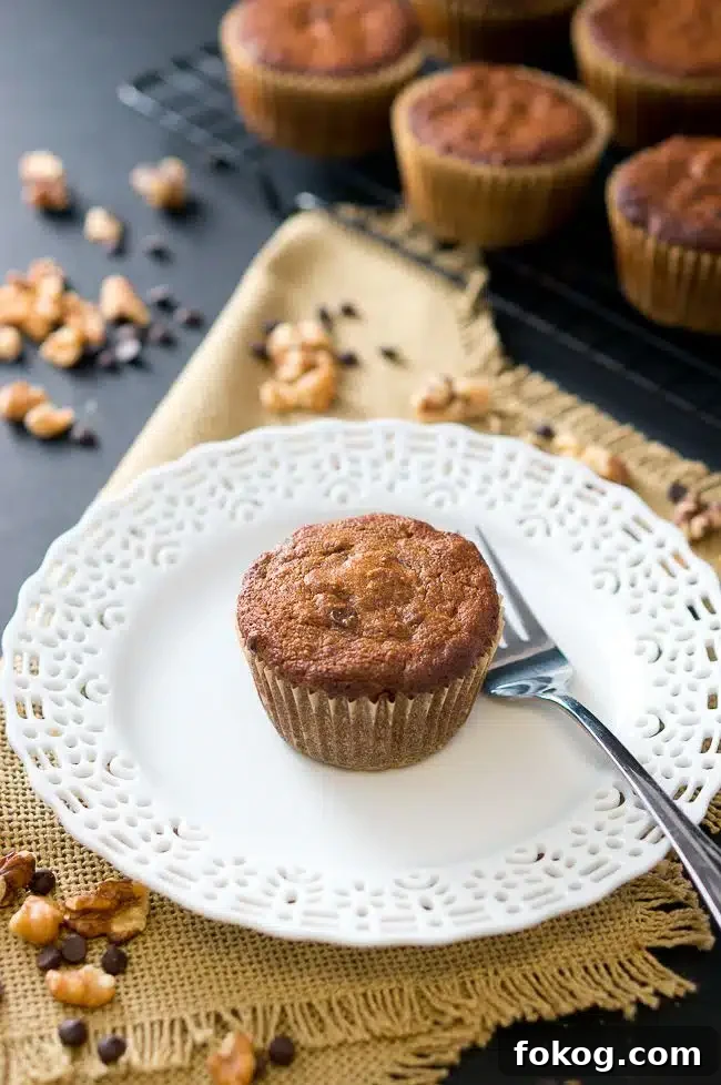 Paleo Banana Nut Chocolate Muffins