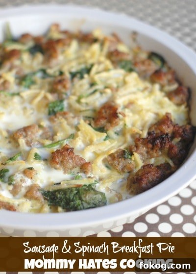 Sausage & Spinach Breakfast Pie I Mommy Hates Cooking #GreatDay