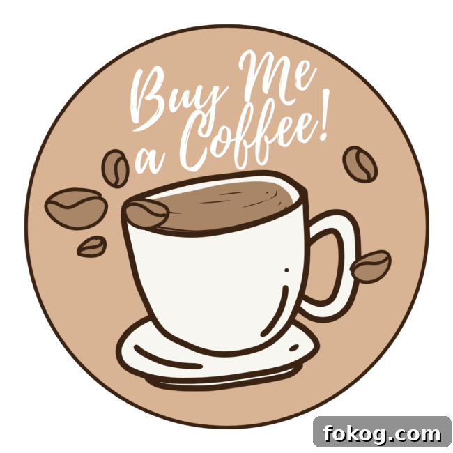 Pomegranate-Port Gravy with Rosemary for Roasts and Poultry 18 Graphic image of coffee cup with a title that says "Buy me a coffee".