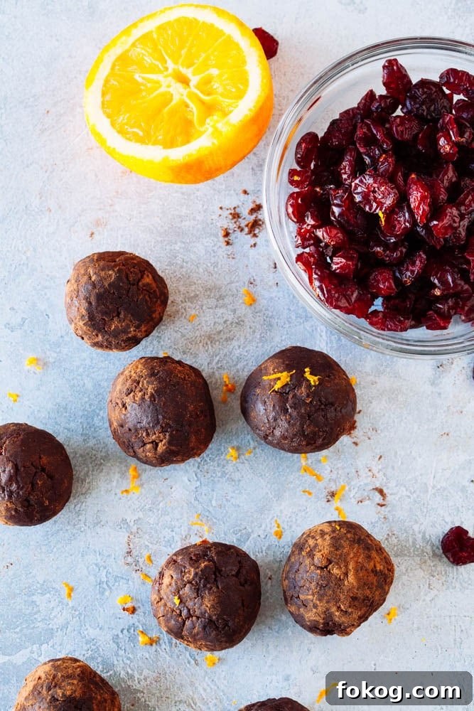 Cranberry Orange Chocolate Hemp Energy Bites 3 Cranberry, Orange & Chocolate Hemp Energy Balls