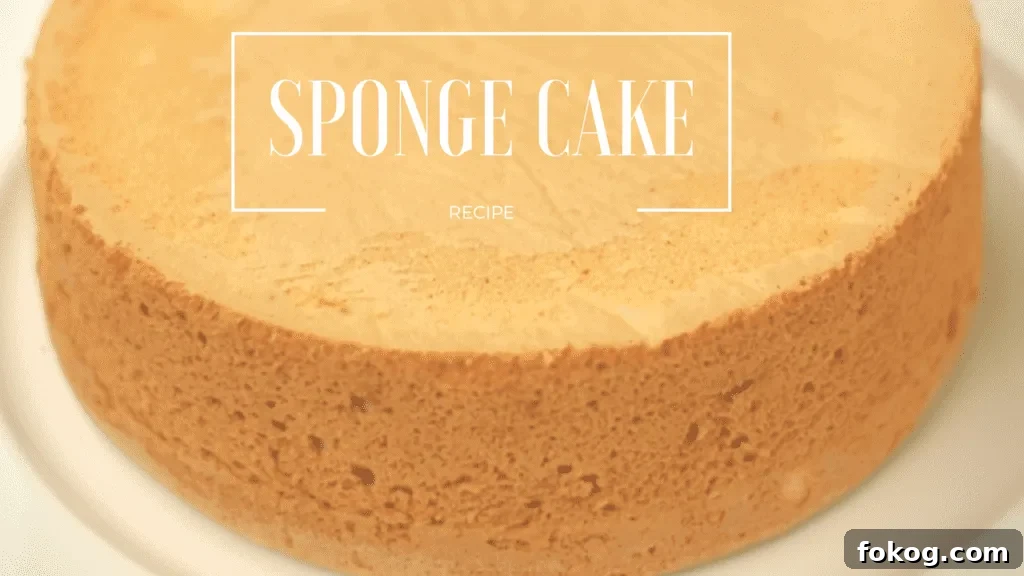 Vanilla sponge cake made without baking powder or baking soda