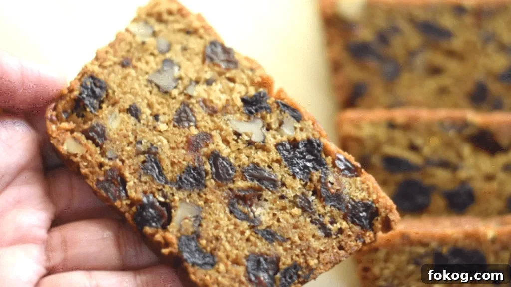 Eggless fruit cake made with baking soda and buttermilk