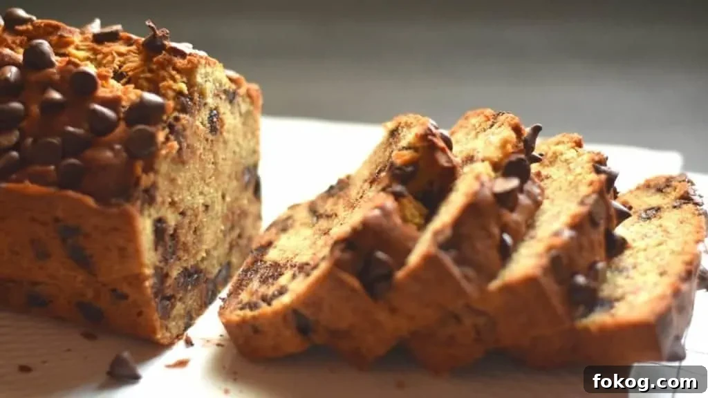chocolate chip banana bread made with baking powder and baking soda