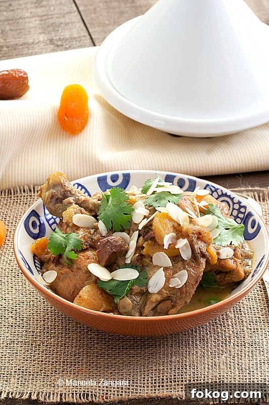 Chicken Tagine with Lemon, Dates, and Apricots